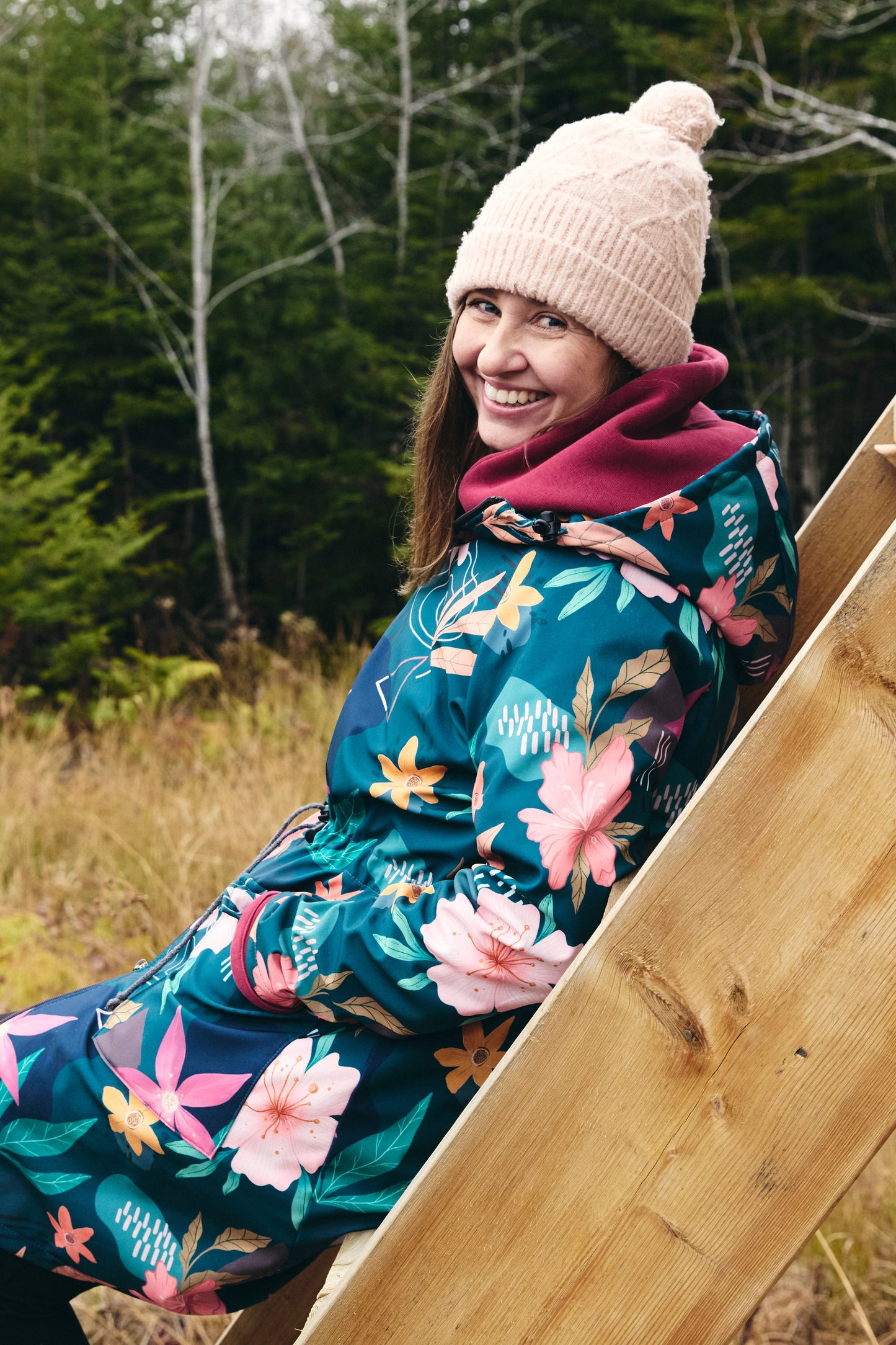 Manteau softshell - Fleurs marines