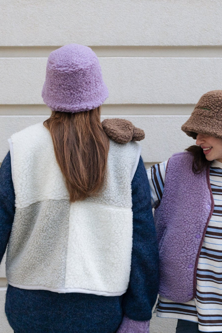 Merino Vest - Cream & Grey