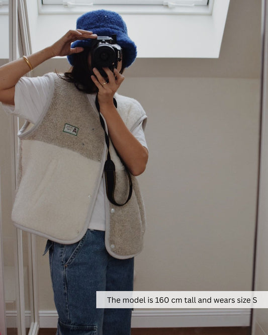 Merino Vest - Cream & Grey