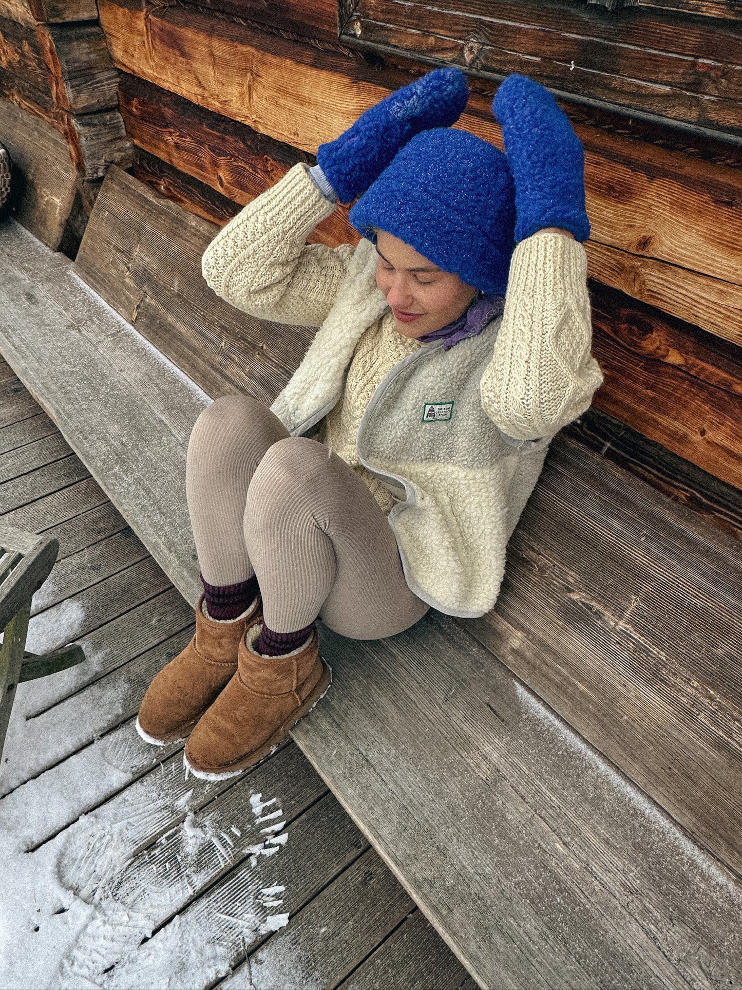 Merino Vest - Cream & Grey