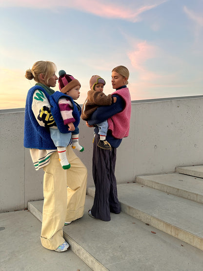 Gilet en mérinos - Rose poudré