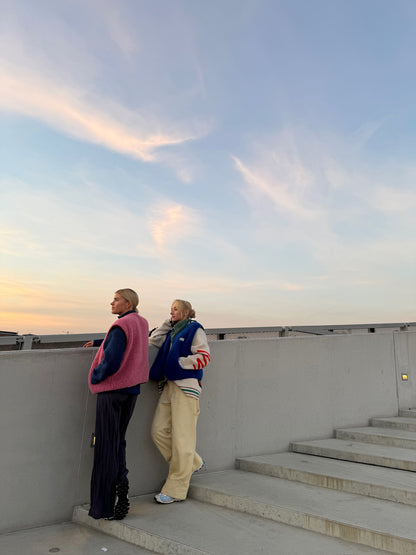 Gilet en mérinos - Rose poudré