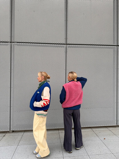 Gilet en mérinos - Rose poudré