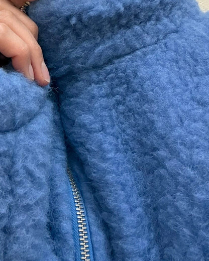 Veste en mérinos - Bleu glacier