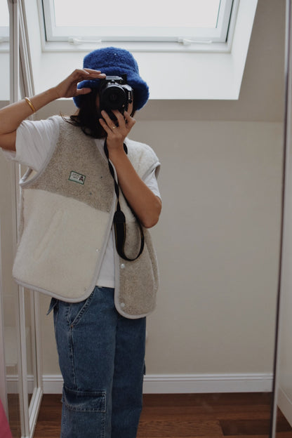 Merino Vest - Cream & Grey