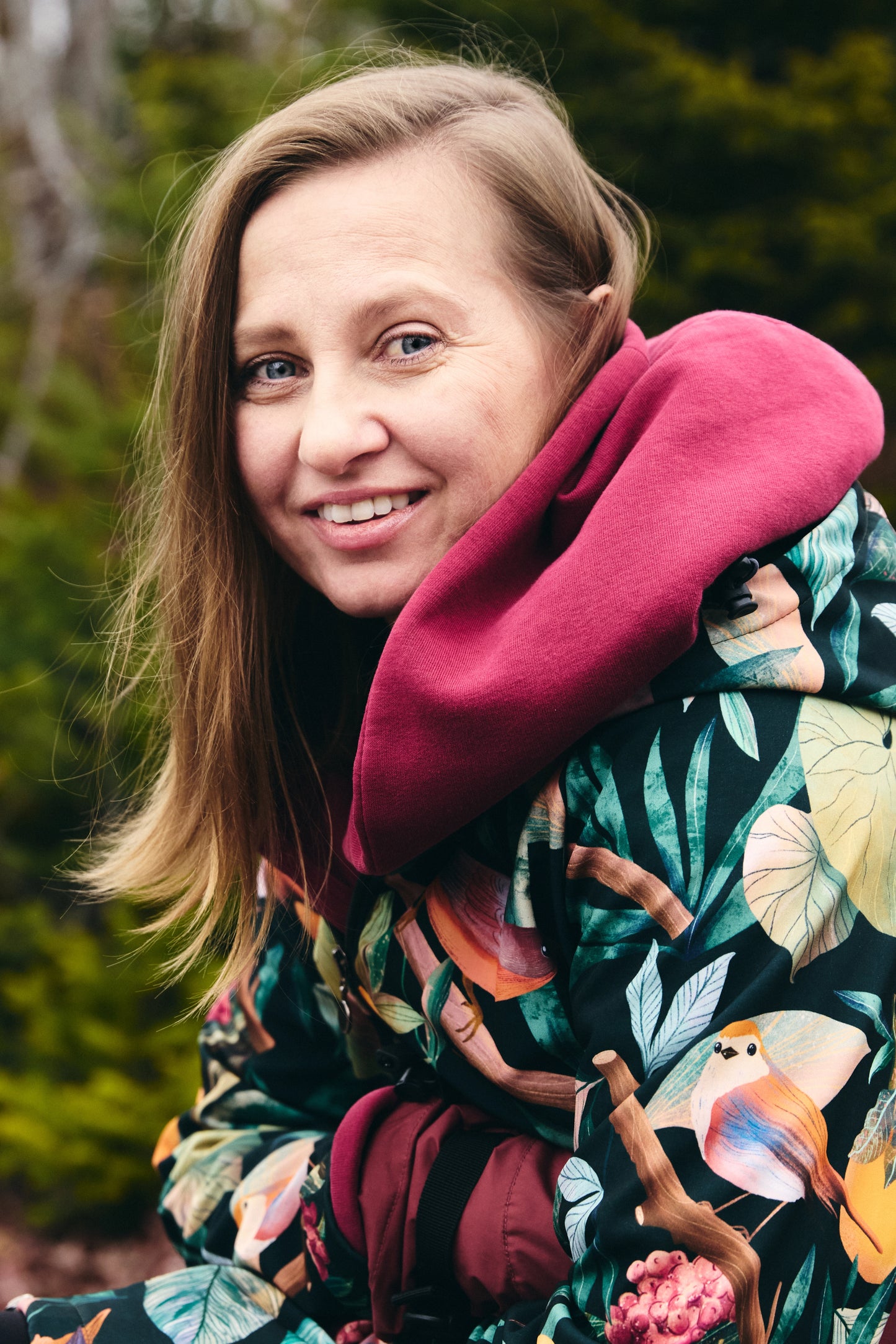 Manteau softshell - Vert oiseaux