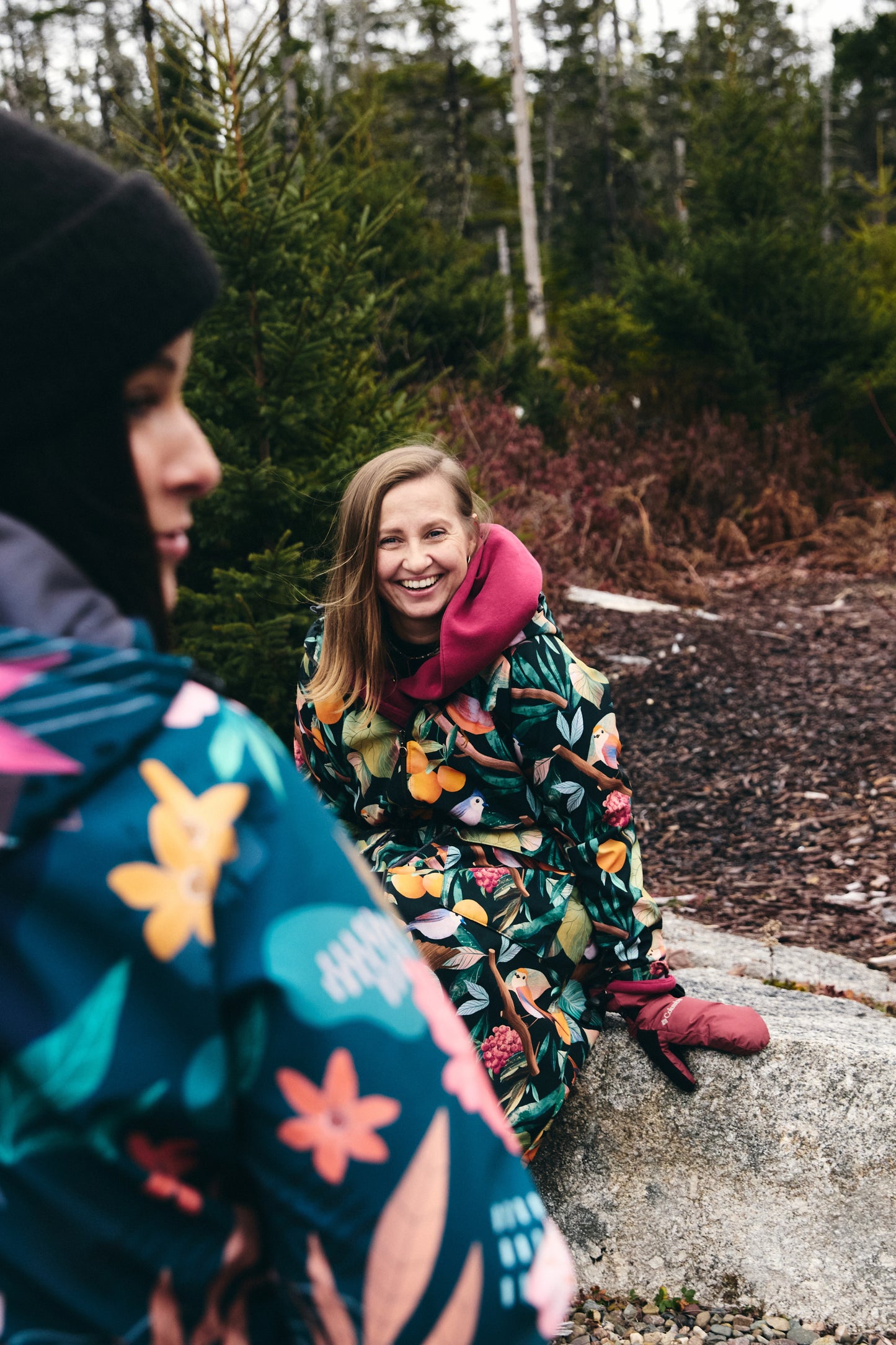 Manteau softshell - Vert oiseaux