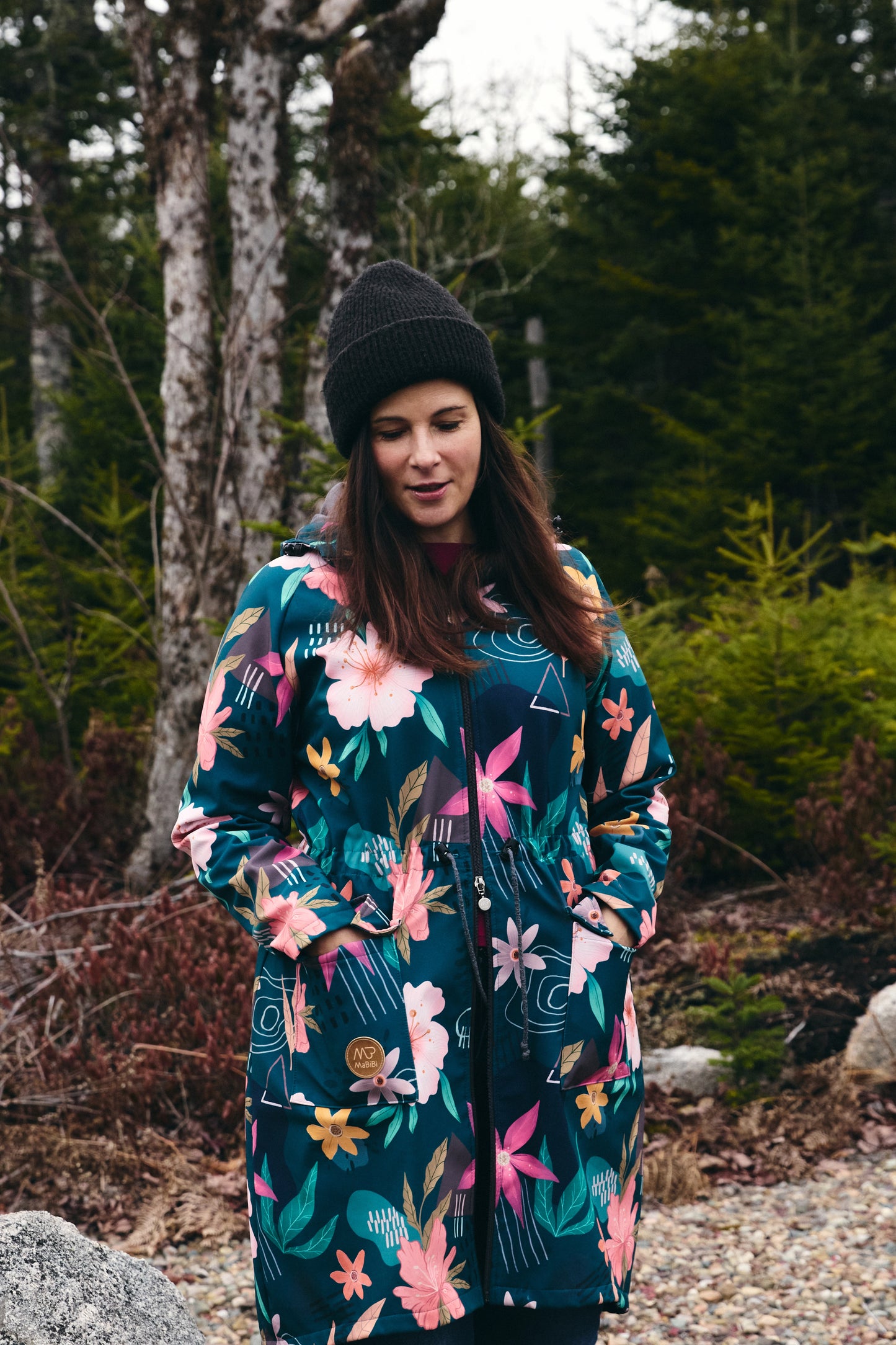 Manteau softshell - Fleurs marines