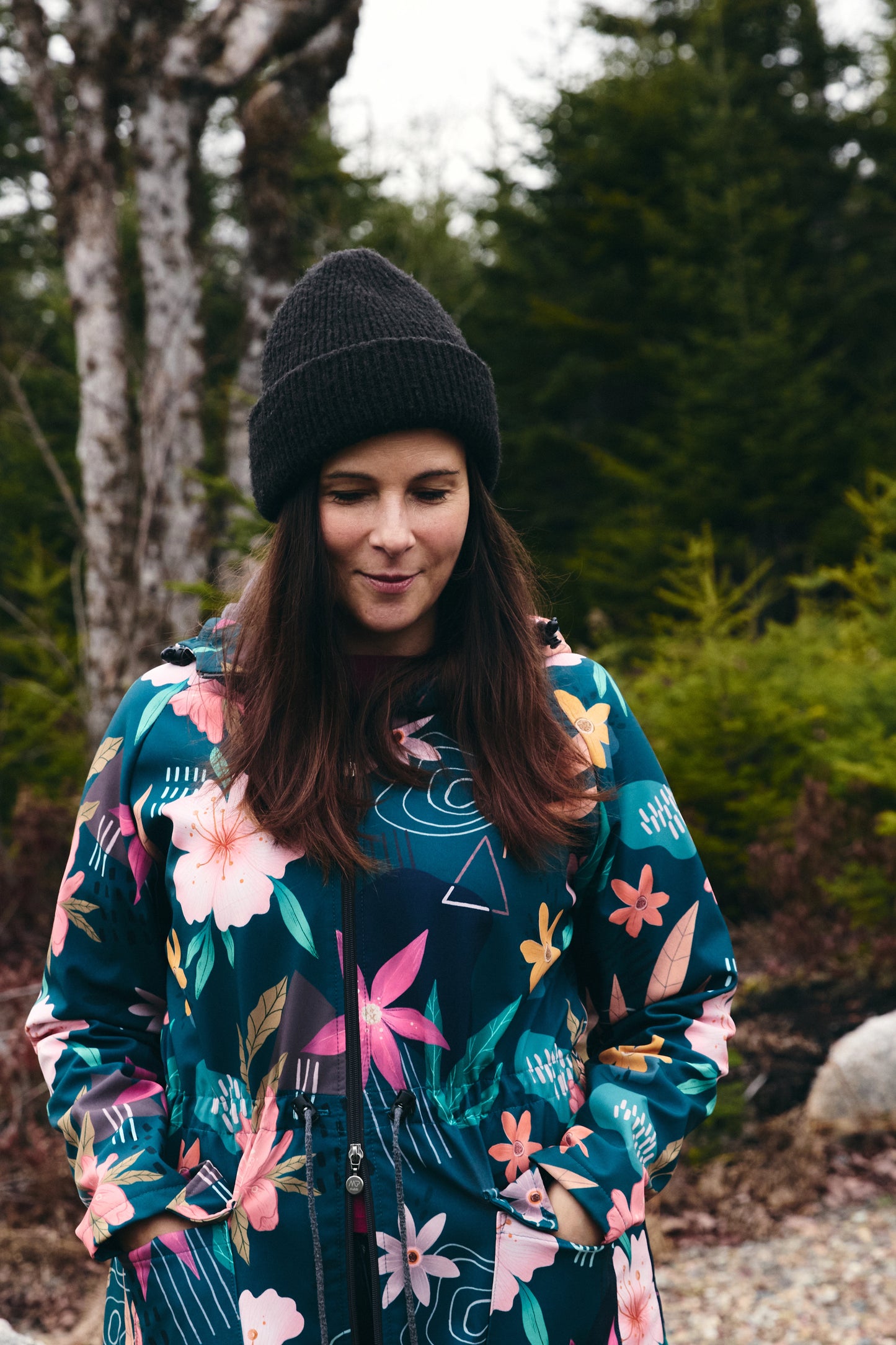 Manteau softshell - Fleurs marines