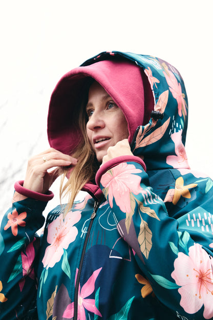 Manteau softshell - Fleurs marines