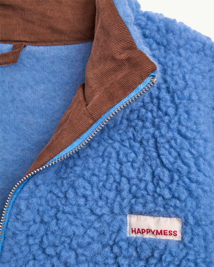 Veste en mérinos - Bleu glacier