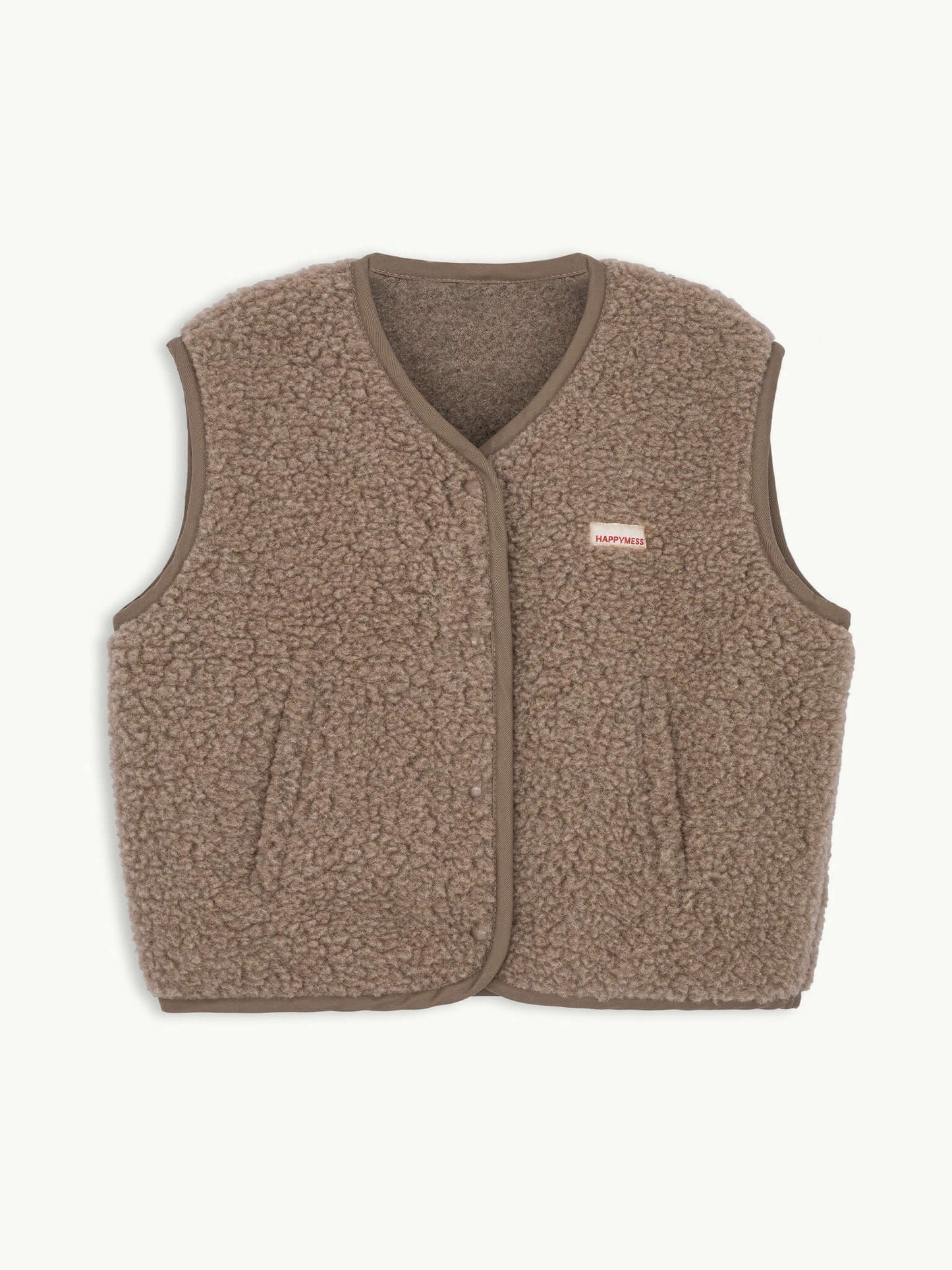 Brown merino wool vest by Mewomee, premium natural wool vest made in Europe for everyday wear