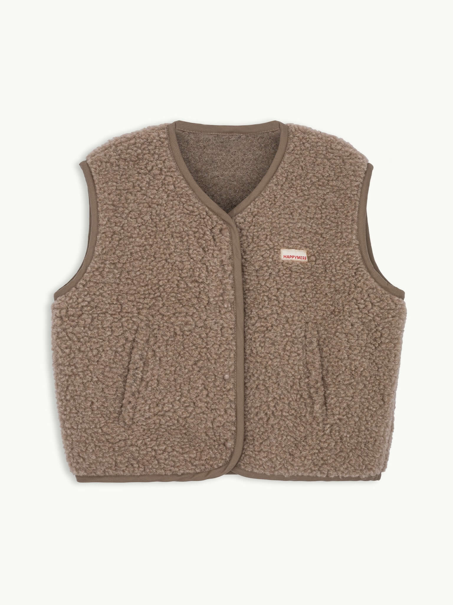 Brown merino wool vest by Mewomee, premium natural wool vest made in Europe for everyday wear