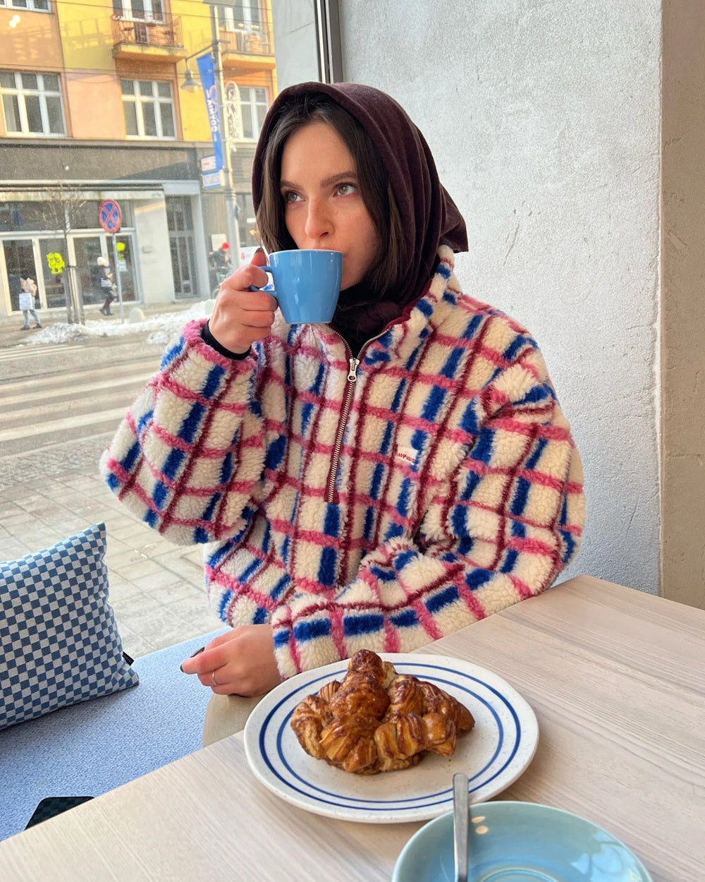 Merino Jacket - Pink & Cobalt