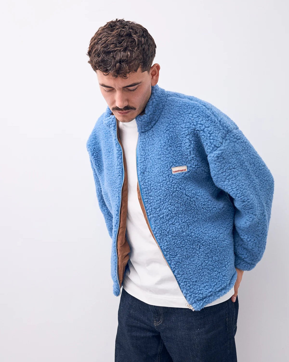 Veste en mérinos - Bleu glacier